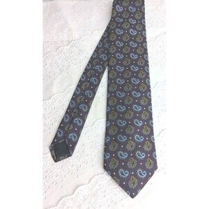 Brooks Brothers Purple Paisley Tie Made In USA Italian Silk Business Thin Preppy